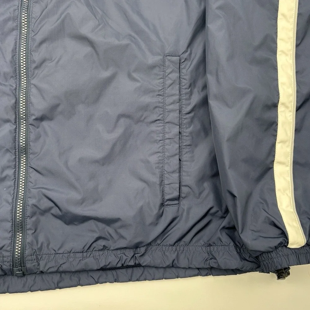 Adidas Windbreaker Jacket Mens XL Navy Blue White Striped Vintage Full Zip Vtg